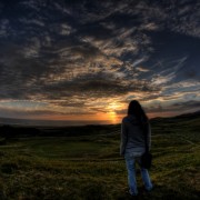 Kim and the sunset