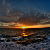 Sun set - View from the ferry crossing the channel